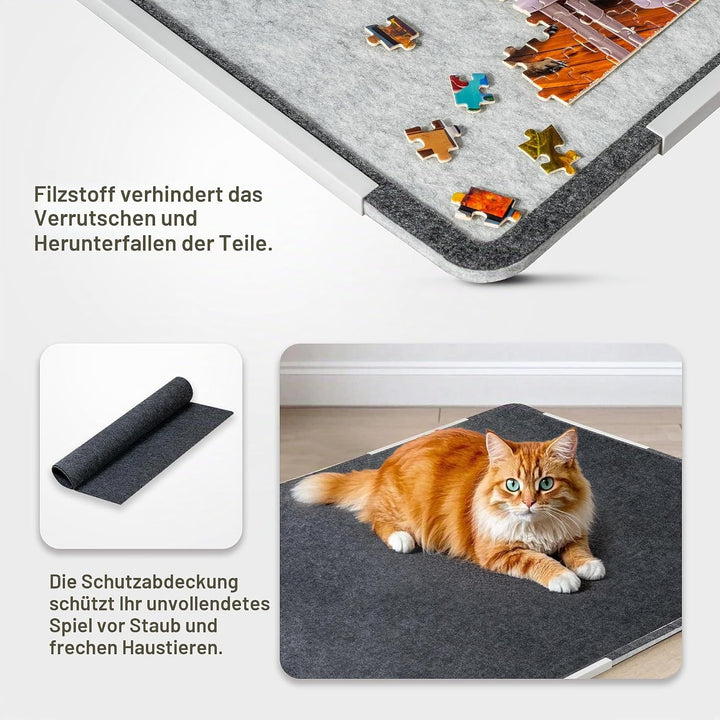 Tektalk 2000 Pieces Foldable Jigsaw Puzzle Board, Felt Puzzle Mat with Non-Slip Surface &amp; 6 Colored