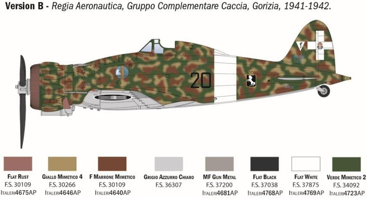 Italeri 2516 1:32 Macchi MC.200 PE-Teile Modellbausatz Militärflugzeug