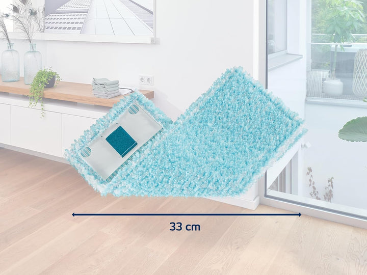 Leifheit Original 2er Set Wischbezug CLEAN Twist Ergo M super Soft 33 cm für Parkett, Holzböden und