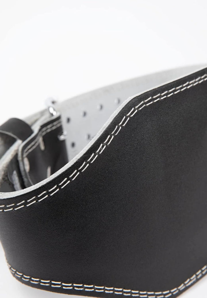 Gorilla Wear - 6 Inch Padded Leather Lifting Belt - Schwarz/Schwarz - Bodybuilding Krafttraining Gym