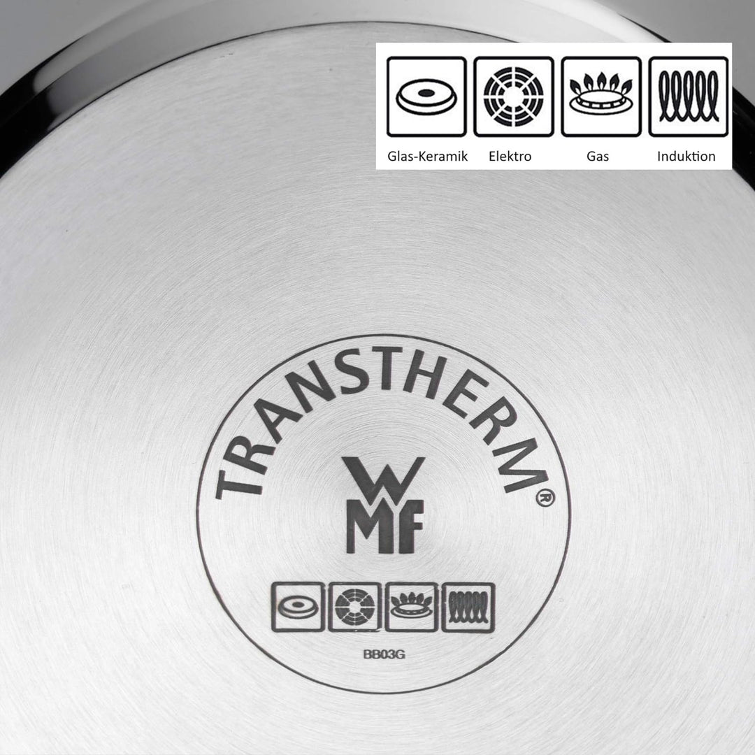 WMF Mini Kochtopf klein 14cm, Metalldeckel, Fleischtopf Induktion 1,3l, Cromargan Edelstahl, stapelb