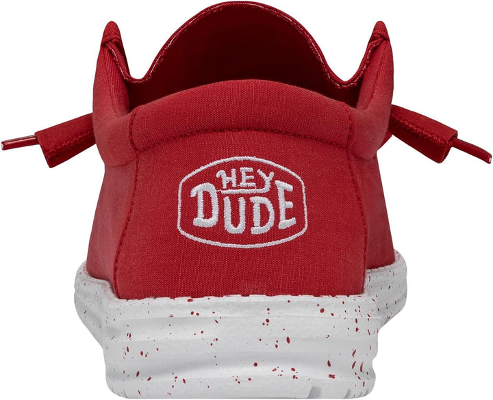 HEYDUDE Herren Wally Slub CanvasMoc Toe Shoes 41 EU Rot, 41 EU Rot