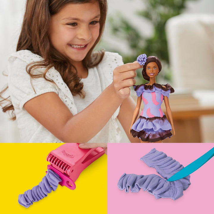 Play-Doh Barbie Rüschen & Zöpfe Puppenset, Barbie Rüschen & Zöpfe