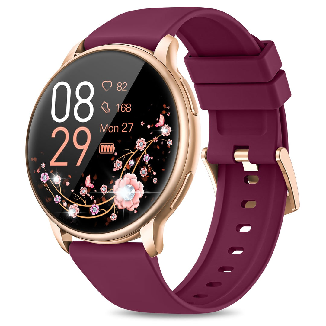 RUXINGX Smartwatch Damen mit Telefonfunktion 1.27" HD Voll Touch Screen, Armbanduhr mit SpO2 Pulsuhr