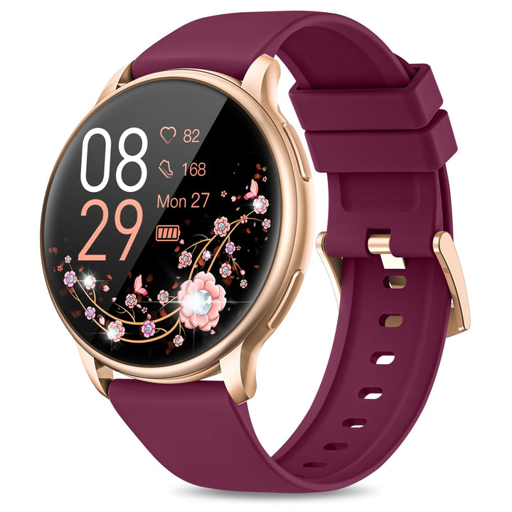 RUXINGX Smartwatch Damen mit Telefonfunktion 1.27" HD Voll Touch Screen, Armbanduhr mit SpO2 Pulsuhr