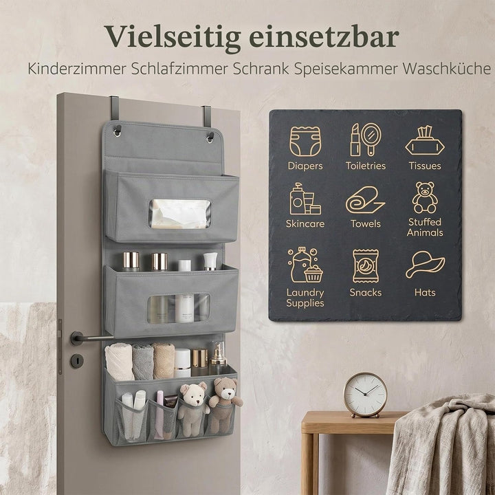 Hänge Organizer mit 3 Fächern, Hängeorganizer 3-Schichten 40x90cm, Kleiderschrank Organizer Hängend,