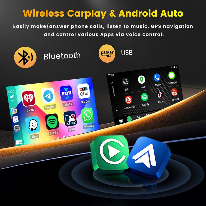 Hikity 2G+64G Autoradio Android 15 für FIAT Panda 2003-2012 mit 7-Zoll-Touchscreen, Autoradio für FI