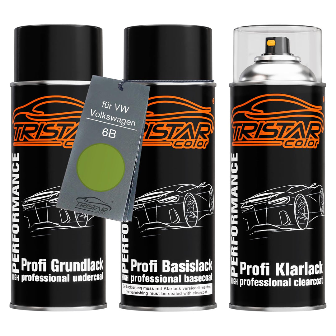 Autolack Spraydosen Set für VW/Volkswagen 6B Viperngrün Metallic/Bright Viper Green Metallic Grundla