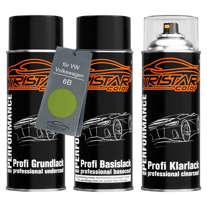 Autolack Spraydosen Set für VW/Volkswagen 6B Viperngrün Metallic/Bright Viper Green Metallic Grundla