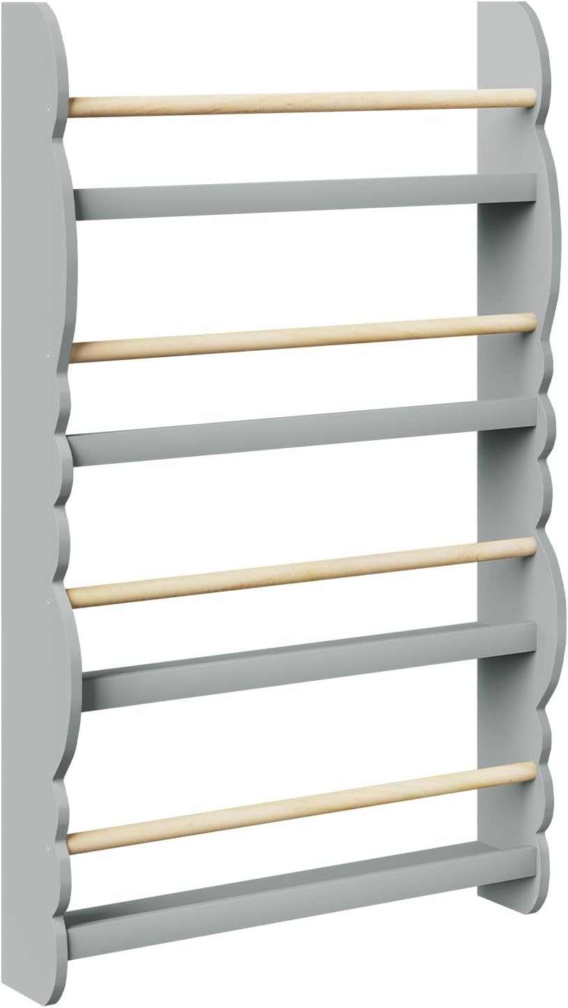 WOLTU Kinder Bücherregal Wand, Bücher-Organizer mit 4 Ablagen, Kinderregal für Buchaufbewahrung, Wan