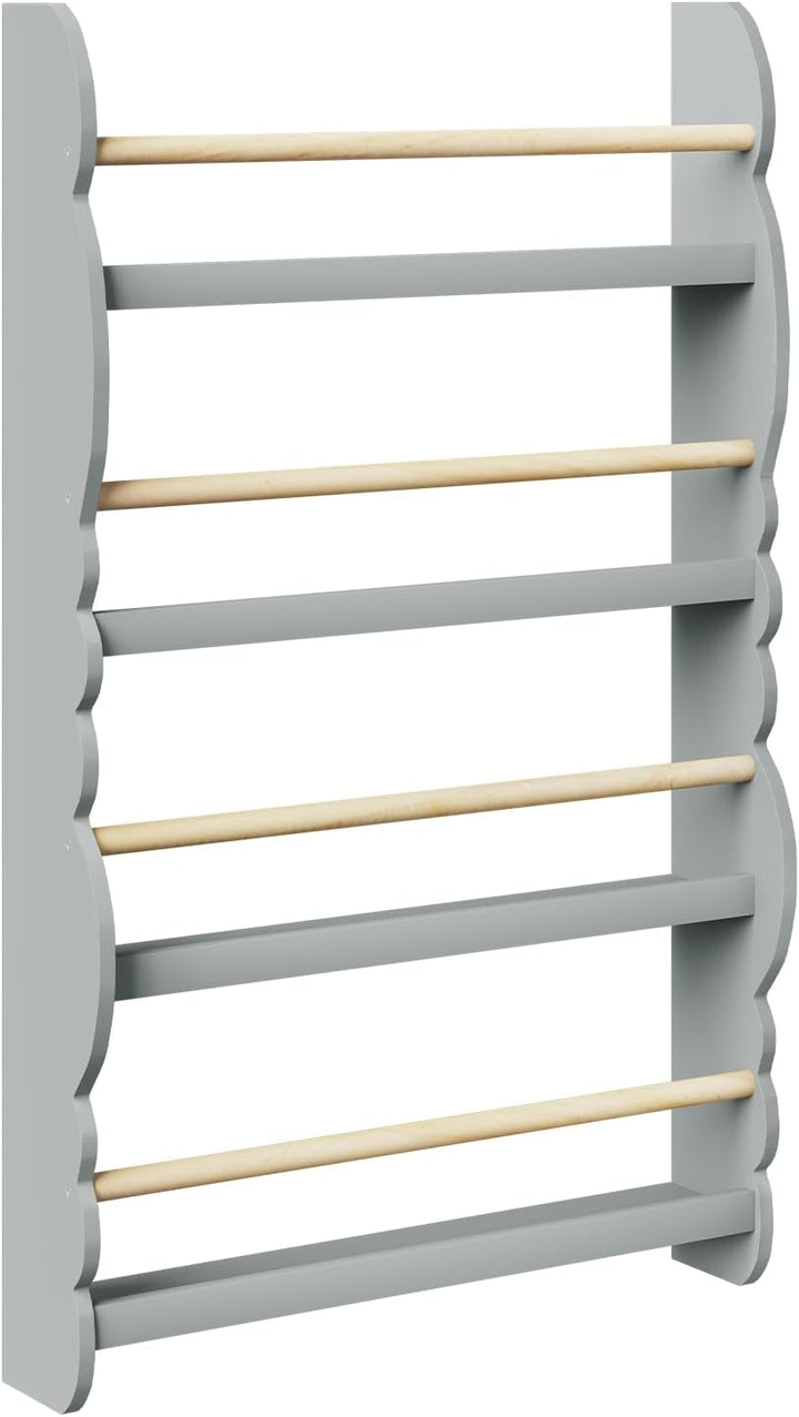 WOLTU Kinder Bücherregal Wand, Bücher-Organizer mit 4 Ablagen, Kinderregal für Buchaufbewahrung, Wan