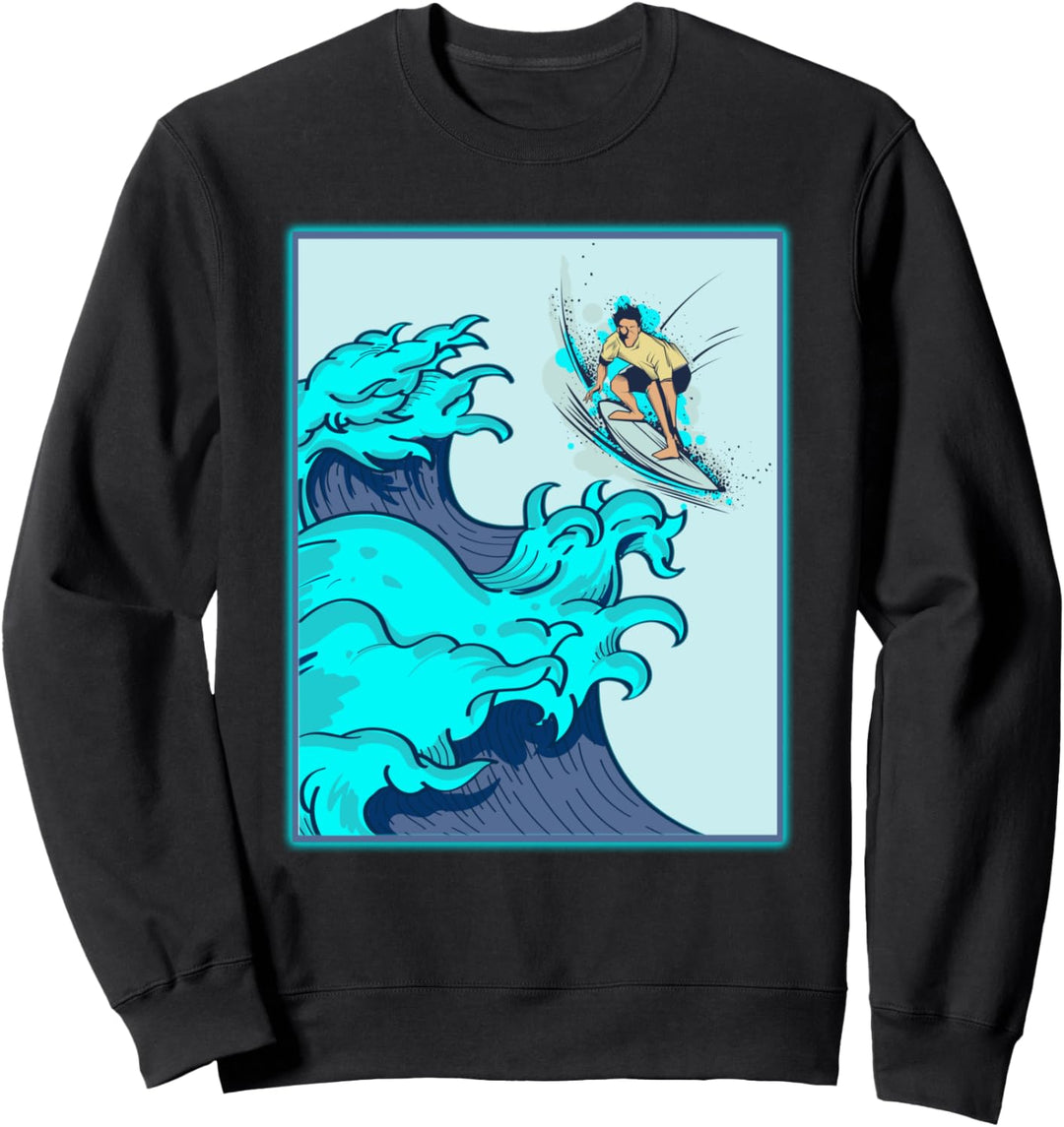 Vaporwave Aesthetic Ozean Surfer 90er Retro Kunst Vaporwave Sweatshirt
