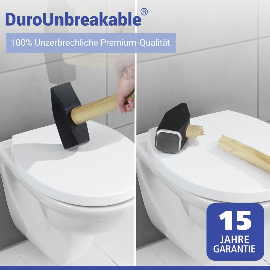 WENKO WC-Sitz Mod. Crevada DuroUnbreakable, belastbar bis 1500 kg, bruchfest und strapazierfähig, mi