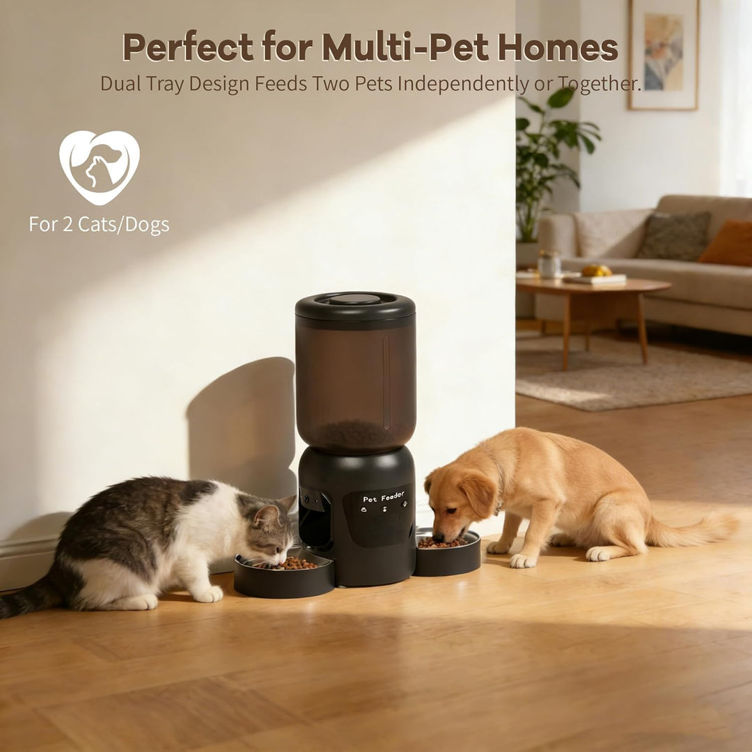 Futterautomat Katze 6L mit 2 Kamera für Trockenfutter, WiFi APP-Steuerung | FHD Bewegungserkennung &amp;