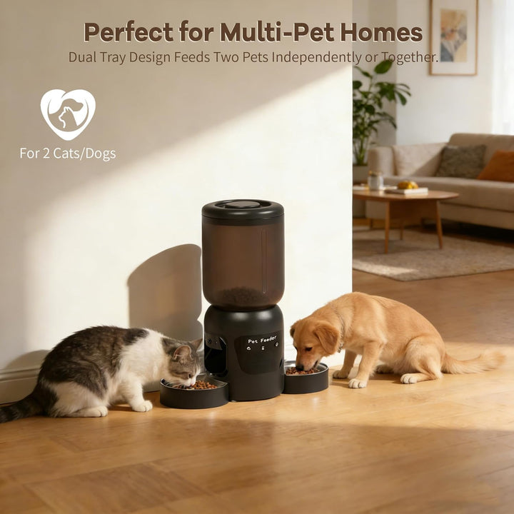 Futterautomat Katze 6L mit 2 Kamera für Trockenfutter, WiFi APP-Steuerung | FHD Bewegungserkennung &amp;