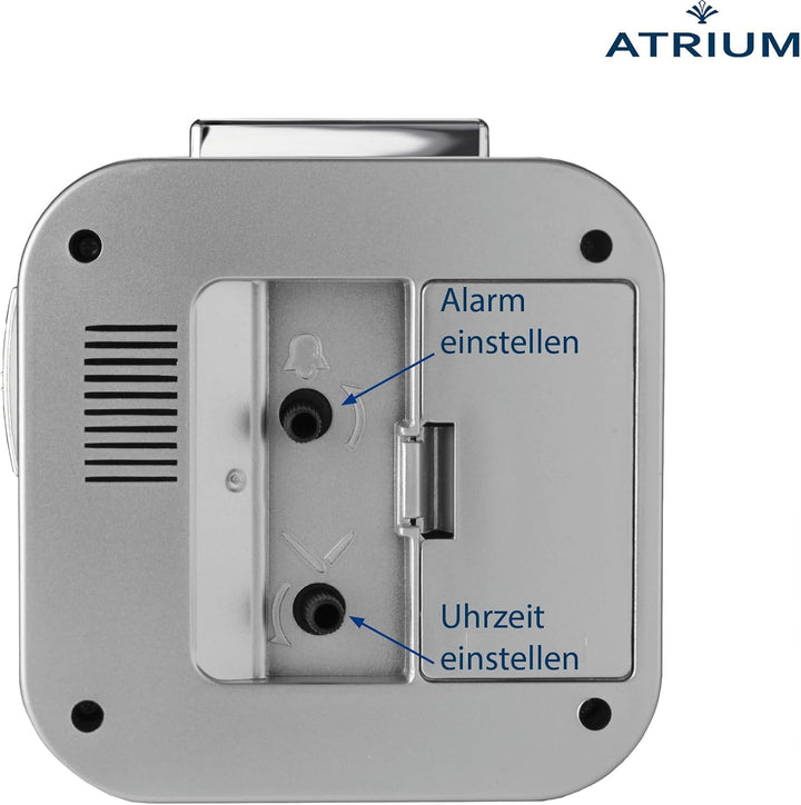 Atrium Seniorenwecker extra deutlich Analog Quarz ohne Ticken grosse Zahlen extra lautes Glockensign