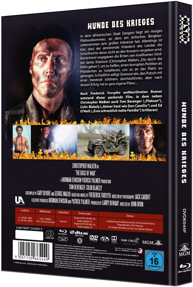 Hunde des Krieges - The Dogs of War [Blu-Ray+DVD] - uncut - limitiertes Mediabook Cover F, Blu-ray