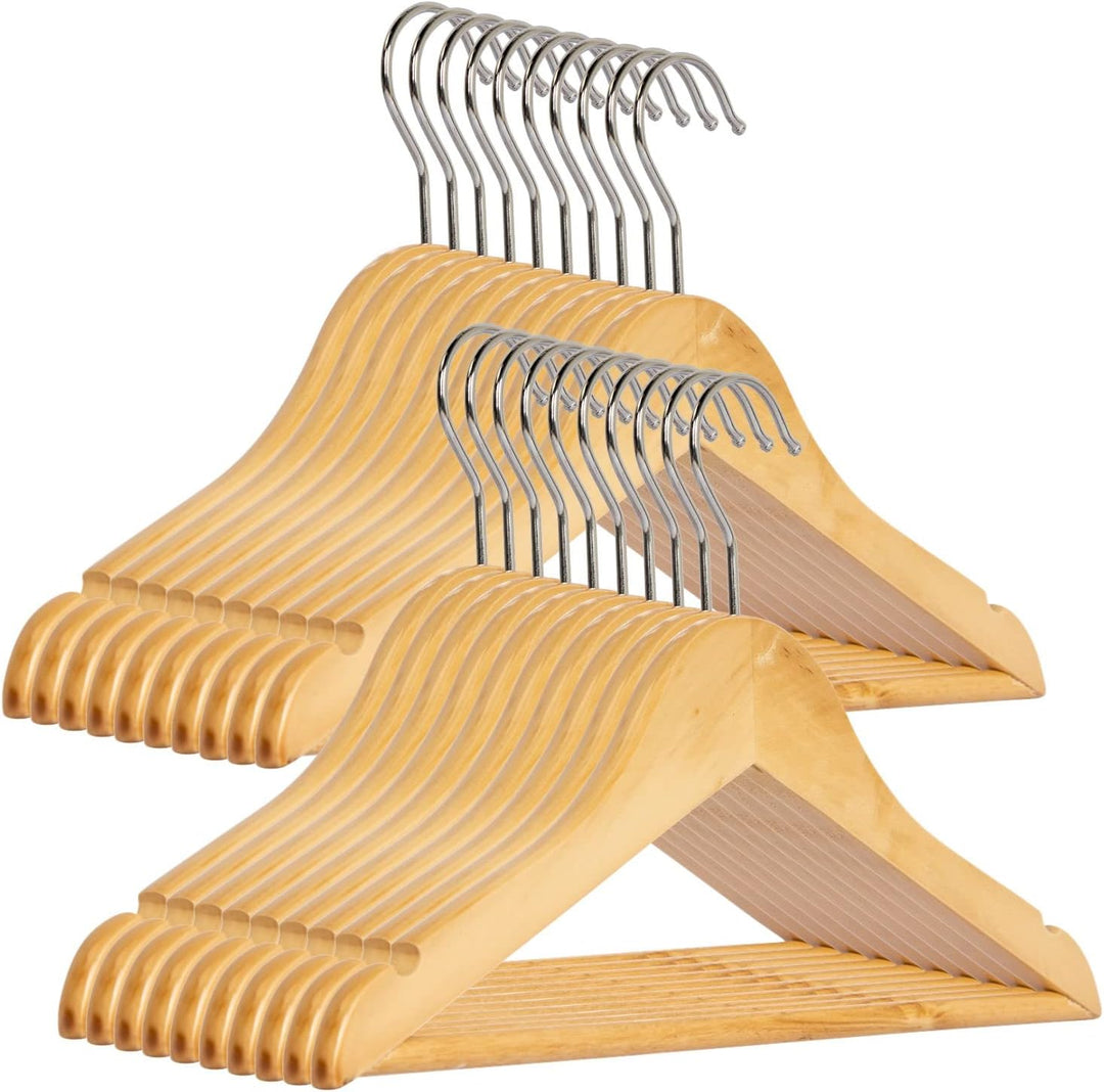 RSR Hangers 10 Stück Kinderbügel Holz Kinder Kleiderbügel Holz Natur | Kinderbügel | Babybügel | Gar