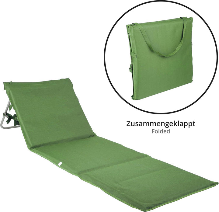 ONVAYA Premium Strandmatte 2cm gepolstert mit Rückenlehne | Strandliege faltbar | Strandmatratze | S