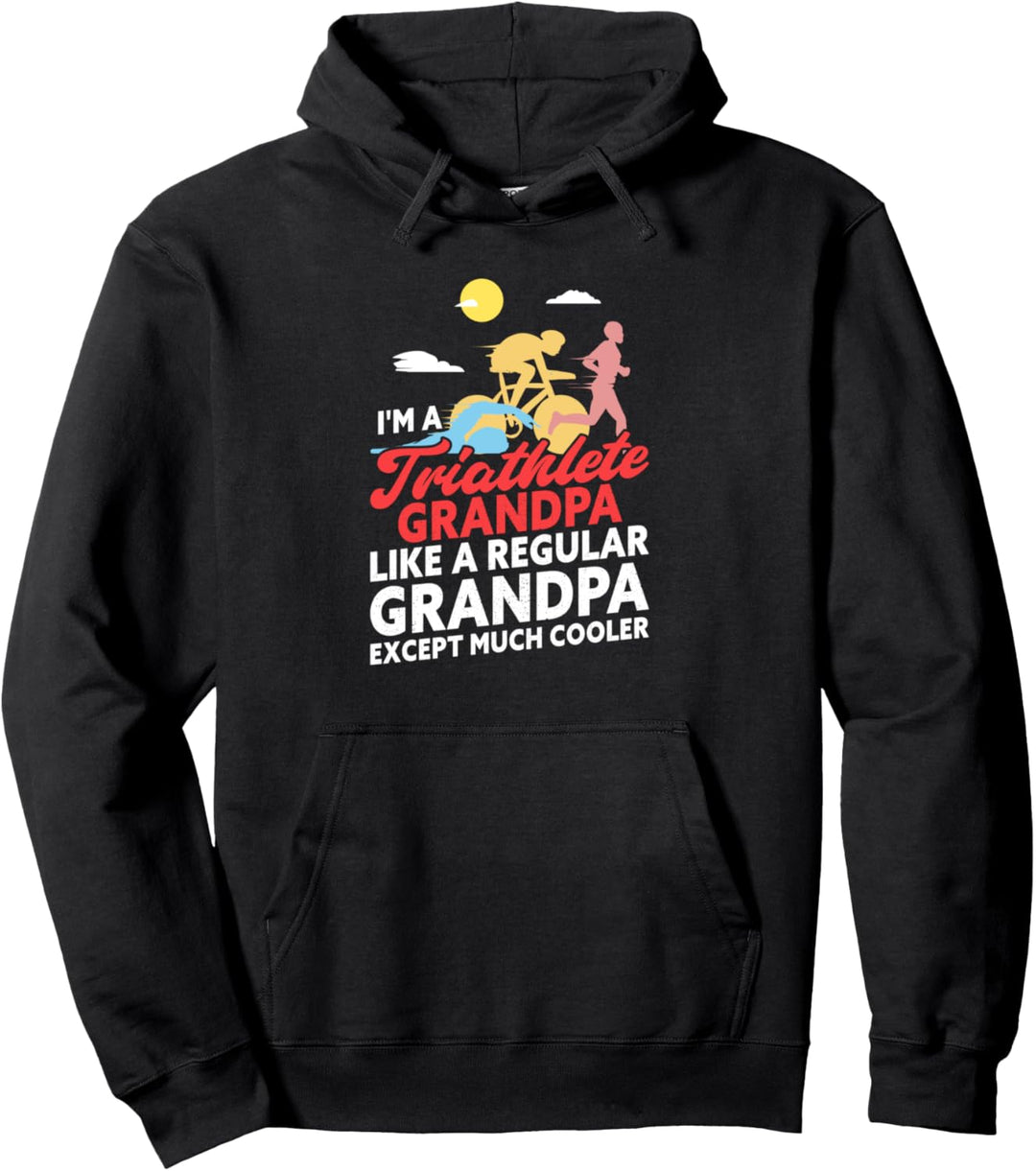 Lustiger Triathlet Opa Viel cooler Triathlon Pullover Hoodie