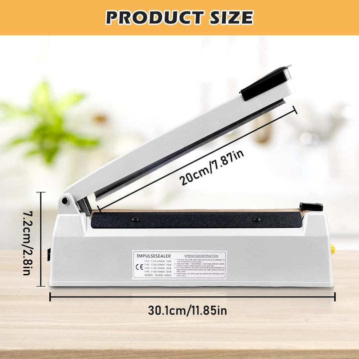 Heisssiegelgerät Folienschweissgerät 200mm, Folienschweissgerät, Impulse Heat Bag Sealer, Versiegelu
