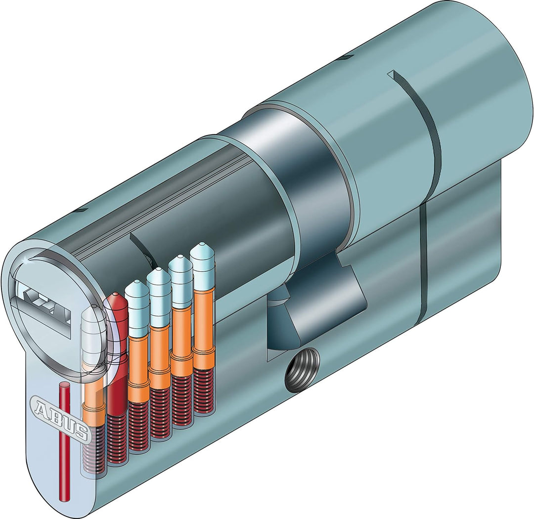 Abus Knopfzylinder KD6PSN Z40/K50 KD 40+50 Vernickeltes Messing, 40+50 Vernickeltes Messing