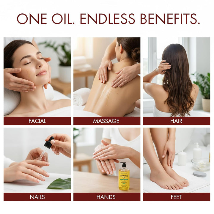 MAJESTIC PURE Vitamin E Oil | 100% reines & natürliches kaltgepresstes Vitamin E-Öl für Haut, Narben