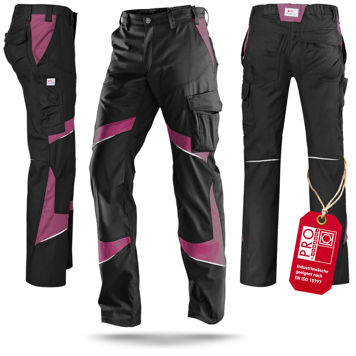 KÜBLER Workwear KÜBLER ACTIVIQ Damen-Arbeitshose schwarz/pink Schwarz/Pink 46, Schwarz/Pink 46
