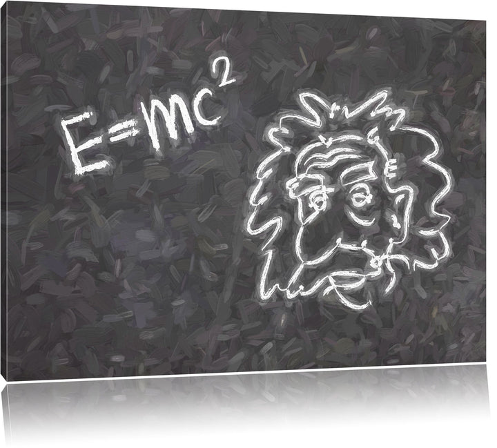 Pixxprint Albert Einstein Pinsel Effekt, Format: 100x70 auf Leinwand, 100x70
