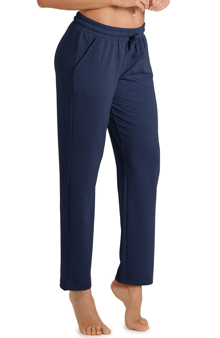 icyzone Damen Jogginghose Sweathose Lang Sporthose Freizeithose geradem Bein Hose mit Tunnelzug S Na