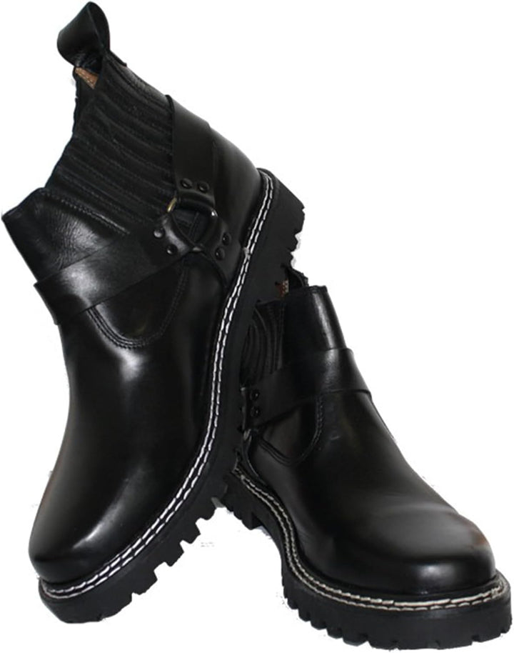 German Wear Western Reiter Chopper Motorradschuhe Stiefel Motorradstiefel Echtleder 41 EU Schwarz, 4