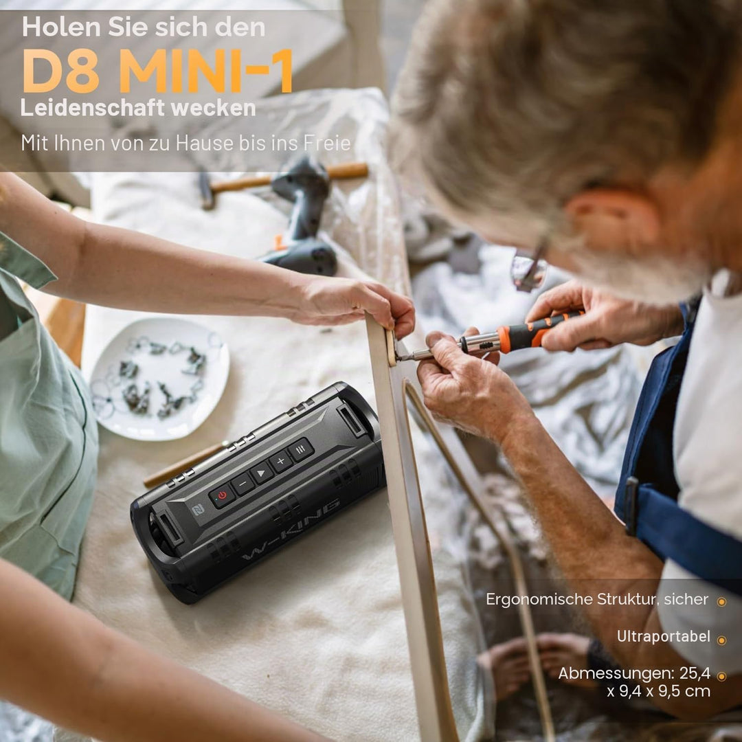 Bluetooth Lautsprecher, W-KING 30W Tragbarer Musikbox, 5000mAh Batterie, 24-Stunden Akkulaufzeit, Wa