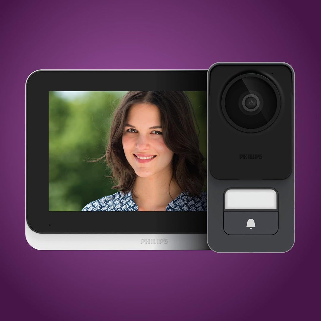 Philips - Video-Türsprechanlage mit Kabel, 17,8 cm (7 Zoll), Touchscreen, sehr flach – WelcomeEye Li