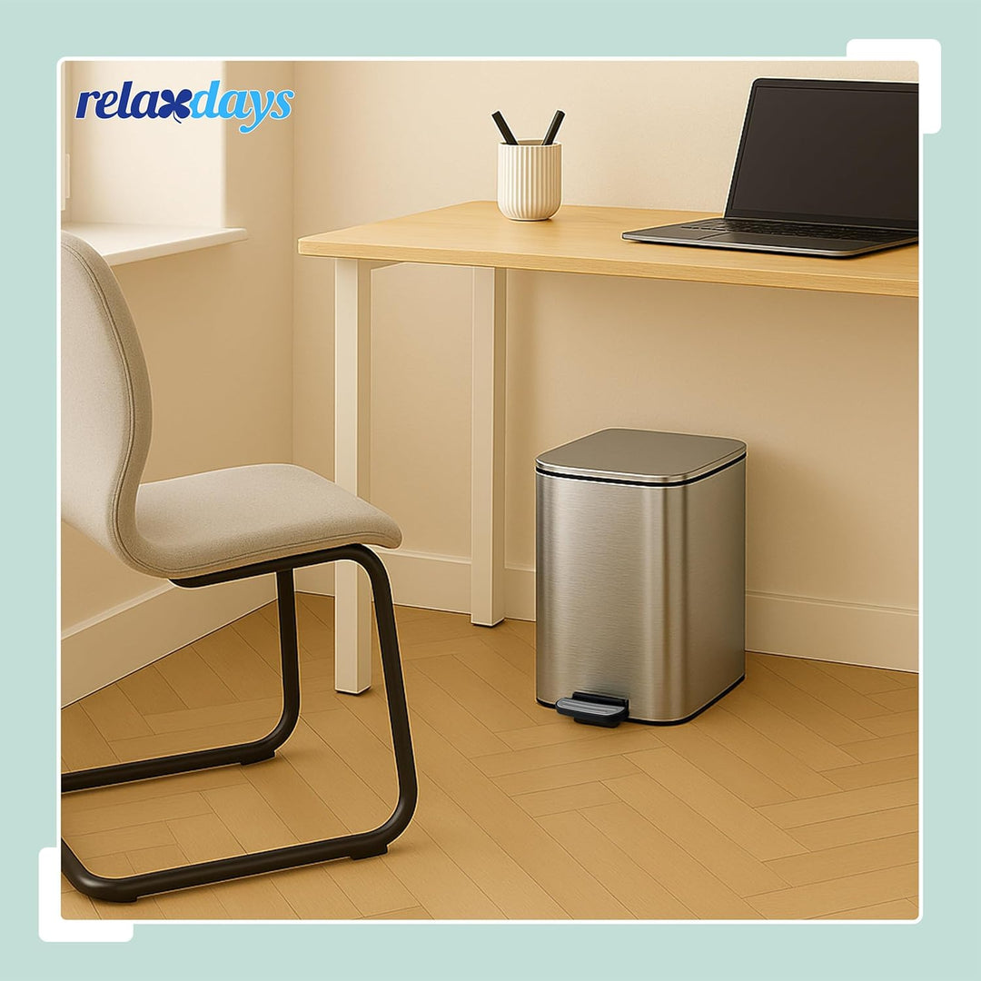 Relaxdays Mülleimer Küche, 20 Liter, entnehmbarer Inneneimer, Fusspedal, mit Müllbeutel, Tretmülleim