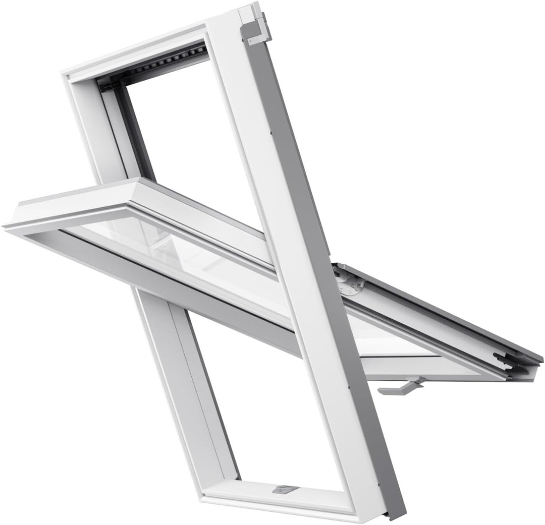 BAUBAY 55x78 cm Dachfenster aus Kunststoff | Fenster mit 2-fach Verglasung | Schrägfenster | inkl. E