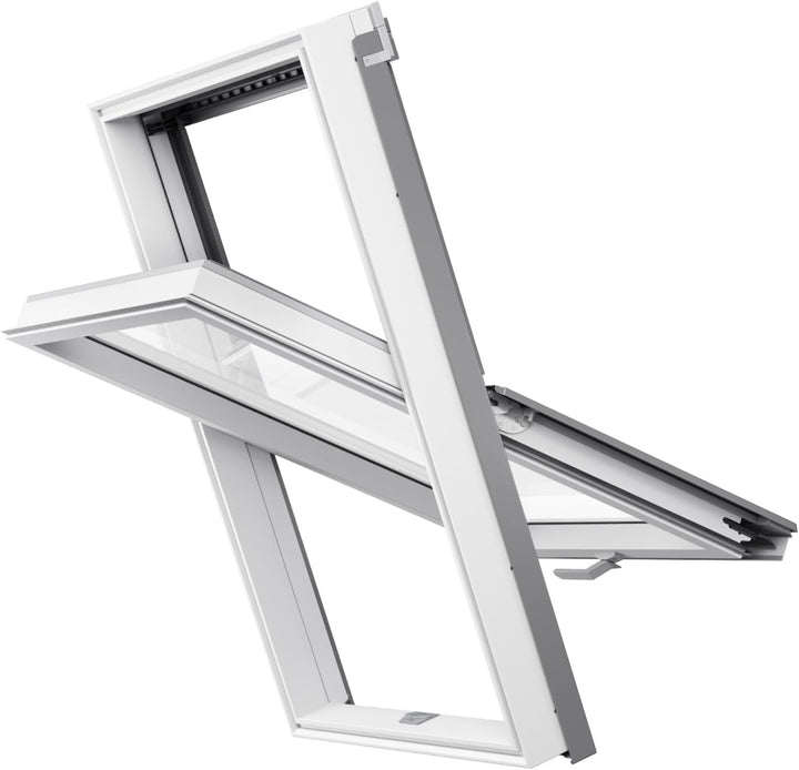 BAUBAY 55x78 cm Dachfenster aus Kunststoff | Fenster mit 2-fach Verglasung | Schrägfenster | inkl. E