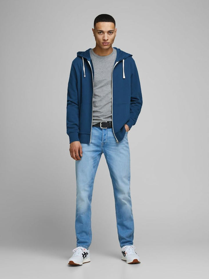 JACK & JONES Herren JJEHOLMEN Sweat Zip Hood S Blau (Insignia Blue/Reg Fit), S Blau (Insignia Blue/R