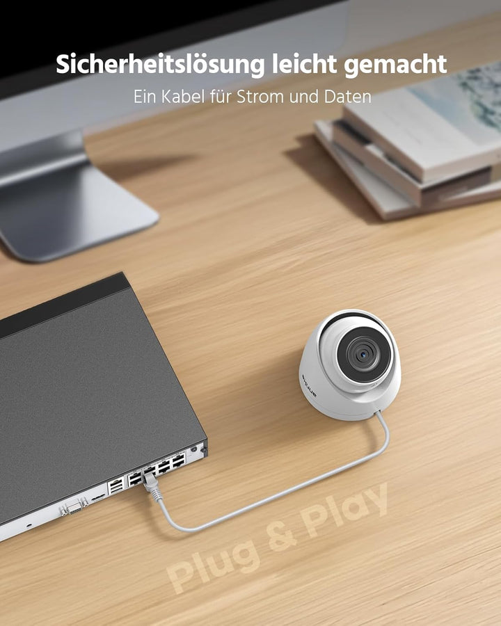 ANNKE H500 5MP PoE Überwachungskamera Set, Überwachungskamera System 16CH NVR 4TB Festplatte mit 16X