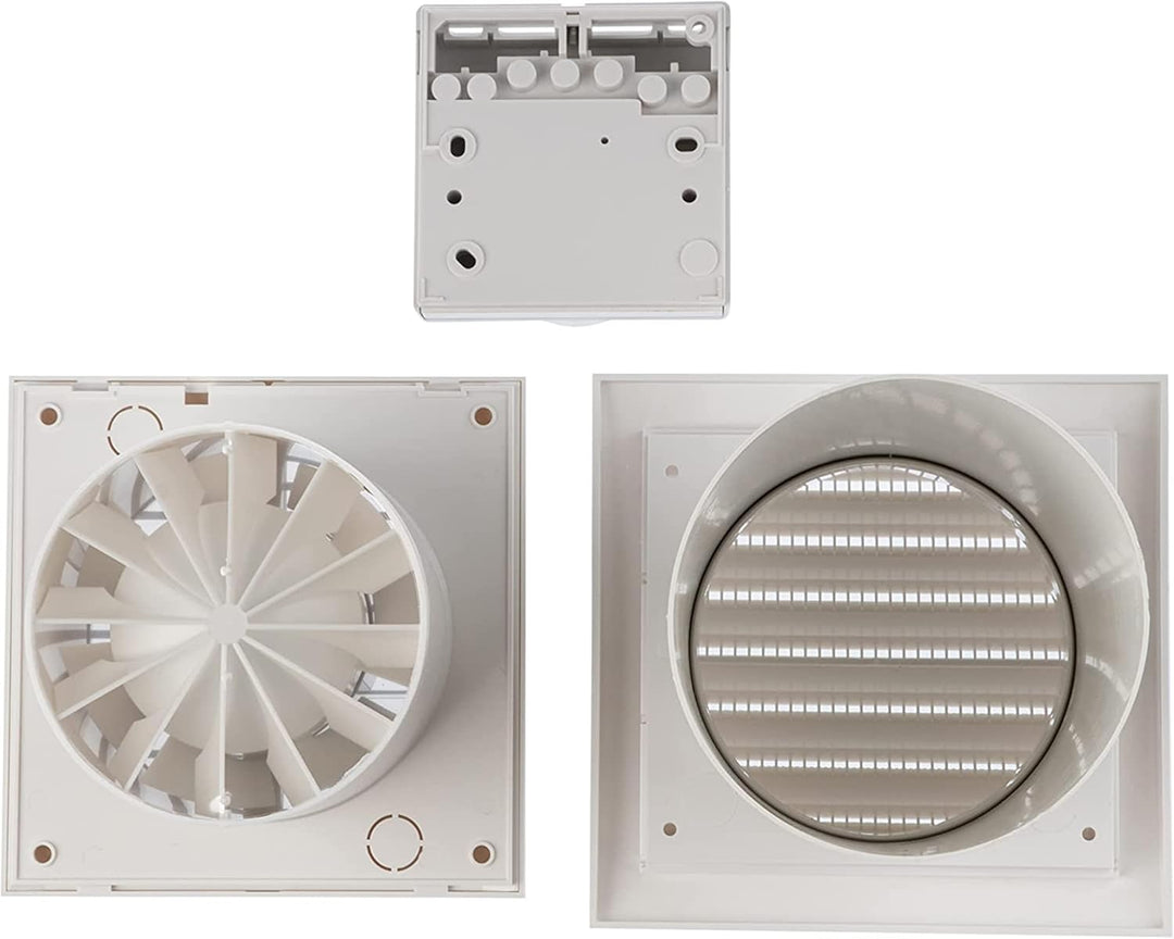 Ø 125mm Wärmeverteiler mit Thermostat - Weiss Lüfter - Ventilator Wärmetauscher, Ø 125mm