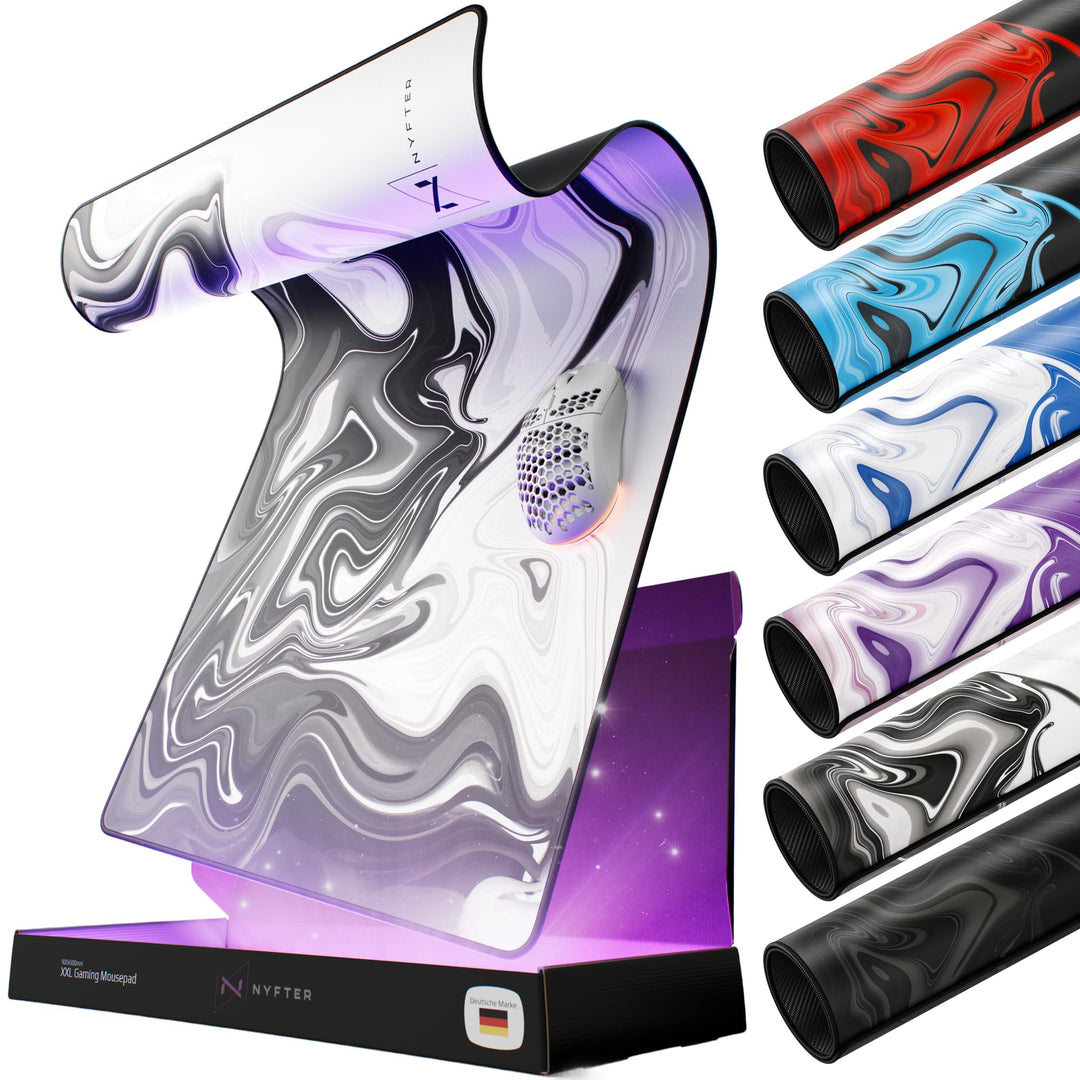Nyfter - Premium XXL Gaming Mauspad Nyfpad 900x500mm Mousepad im Liquid Design Wellenfrei mit extra