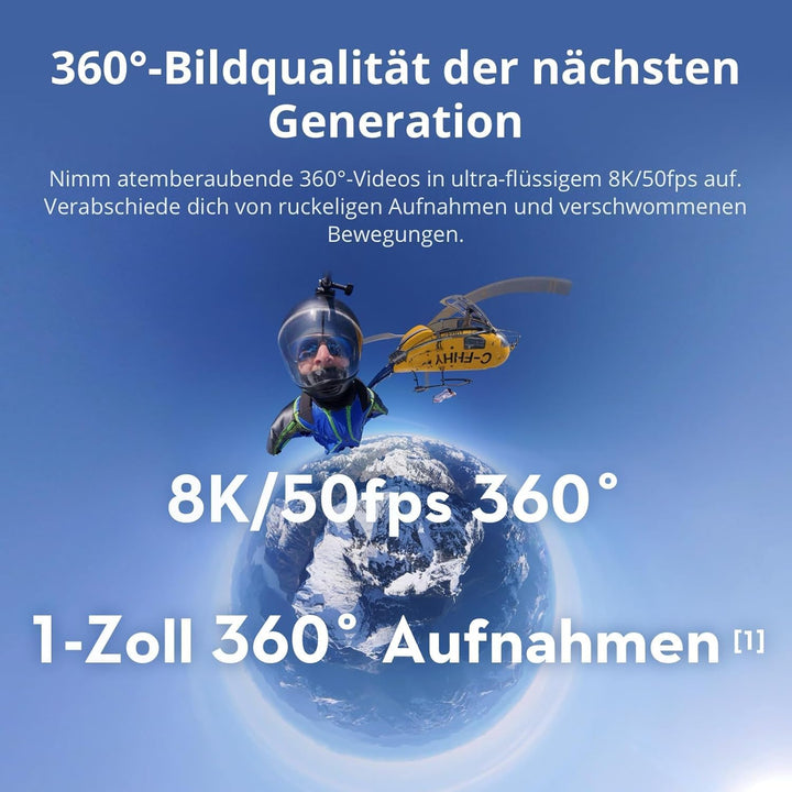 DJI Osmo 360 Standard Combo mit Wassersportkit, 8K 360° Kamera mit 1-Zoll Sensor, Wasserfestes Case,