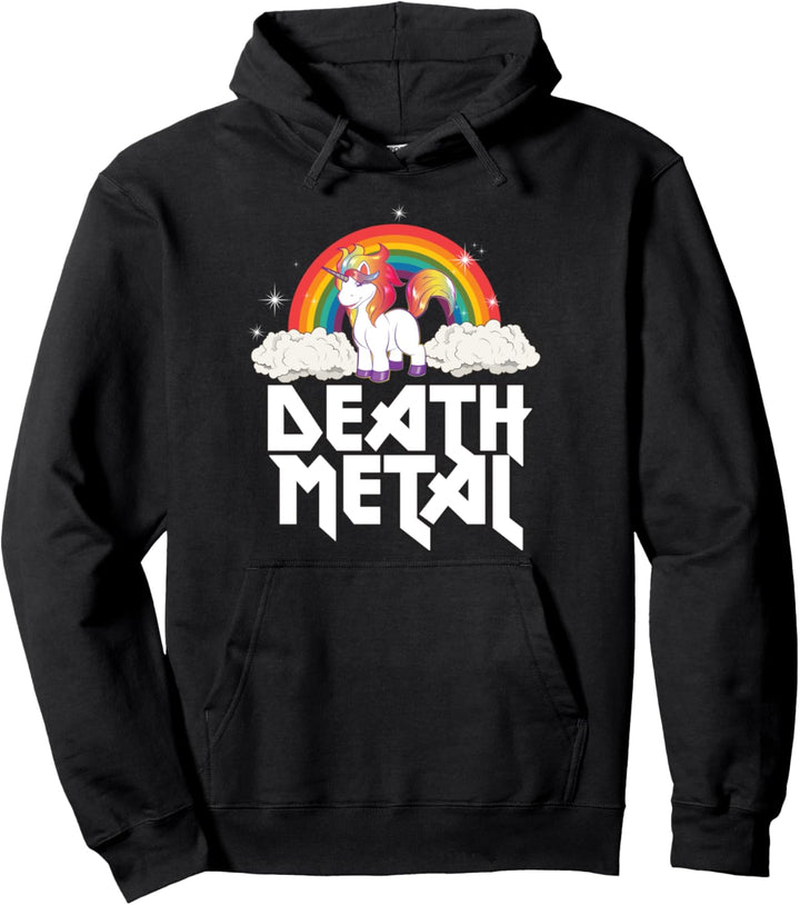 Heavy Metal Einhorn Death Metal Unicorn Pullover Hoodie