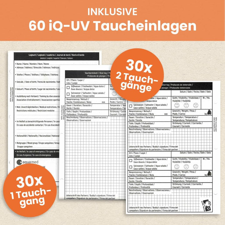 IQ Company Scuba diving log book binder Einheitsgrösse Königliche Marine, Einheitsgrösse Königliche
