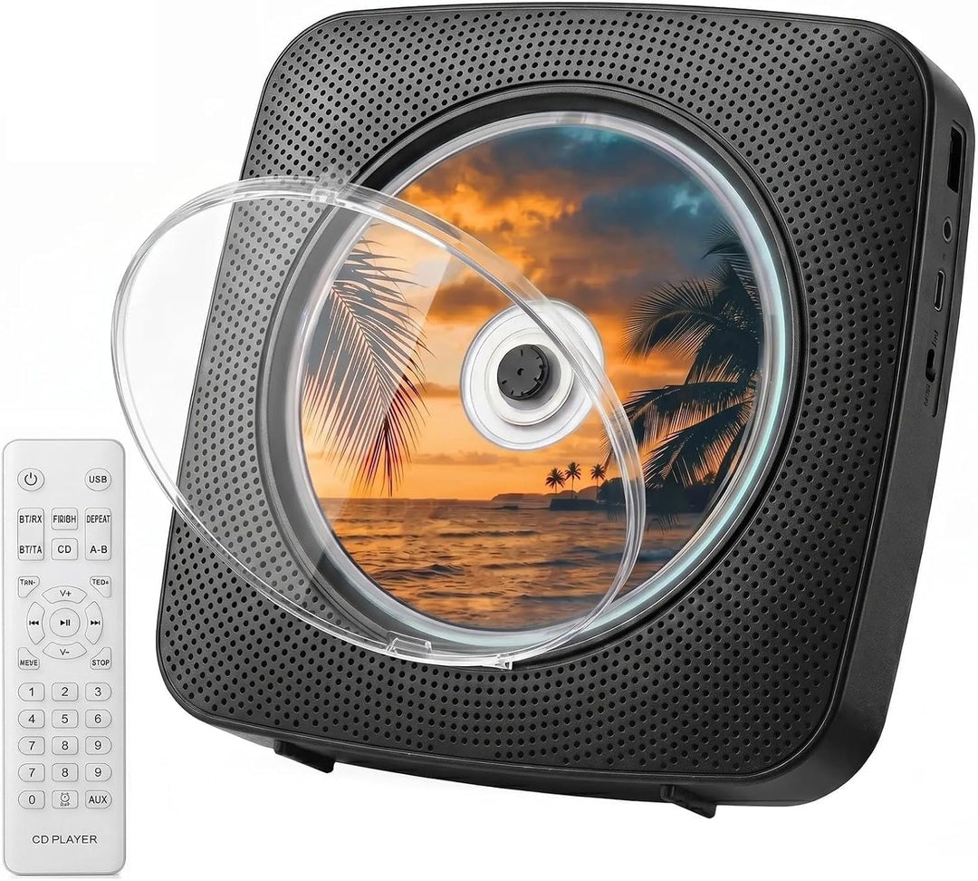 Gueray Desktop CD Player Bluetooth CD-Spieler mit Lautsprechern für Zuhause 1800mAh Tragbarer CD-Pla