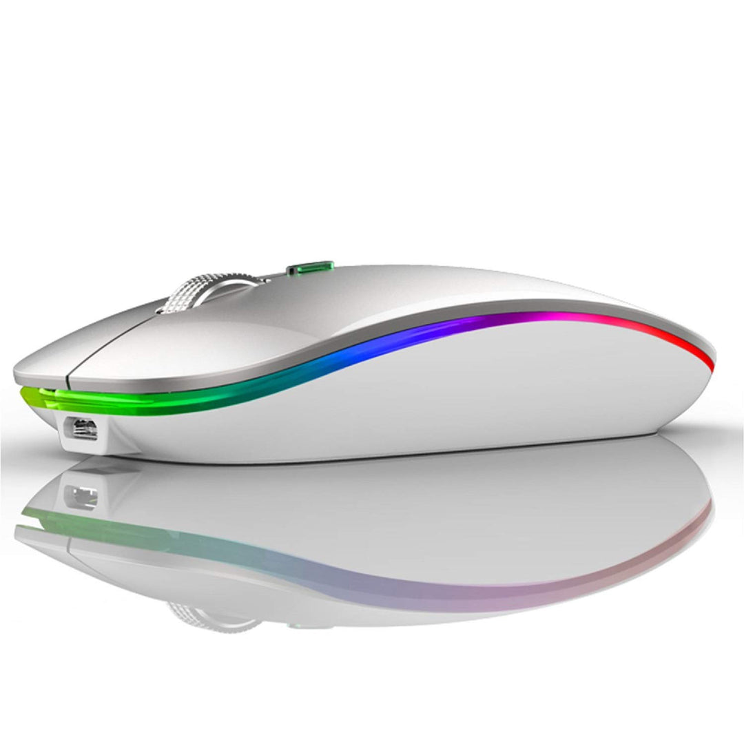 Uiosmuph Bluetooth Maus Kabellose, LED Funkmaus wiederaufladbar Leise Wireless Mouse 2.4GHz Kabellos