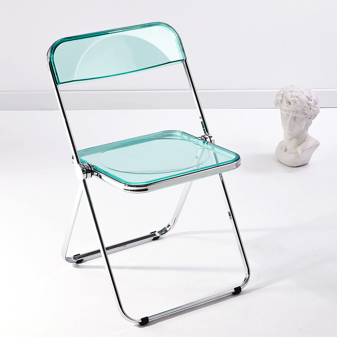 KAIHAOWIN Klappstuhl，Transparent Stuhl，Klappsessel für Esszimmer,Wohnzimmer，48 x 48 x 76 cm，Grün, Gr