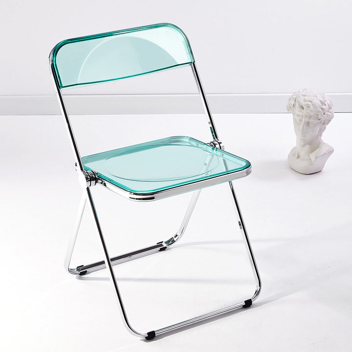 KAIHAOWIN Klappstuhl，Transparent Stuhl，Klappsessel für Esszimmer,Wohnzimmer，48 x 48 x 76 cm，Grün, Gr