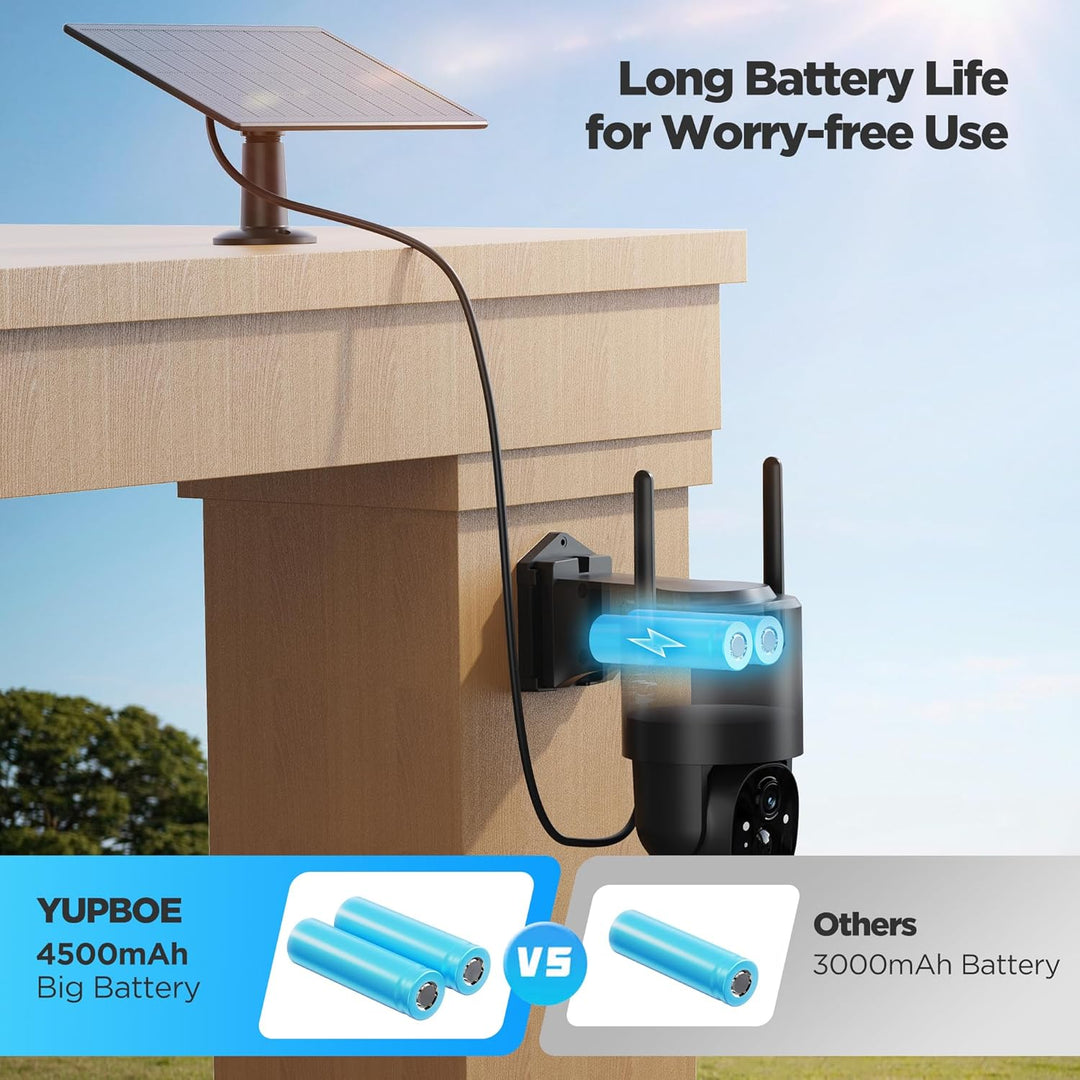 2K Überwachungskamera Aussen Solar Akku: Kamera Überwachung Aussen Kabellos WLAN Kamera Outdoor Sola
