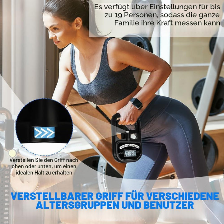 Digitaler Handkraftmessgerät, Elektronischer Hand Dynamometer 180 kg/396 lb mit USB-Ladekabel & LCD-