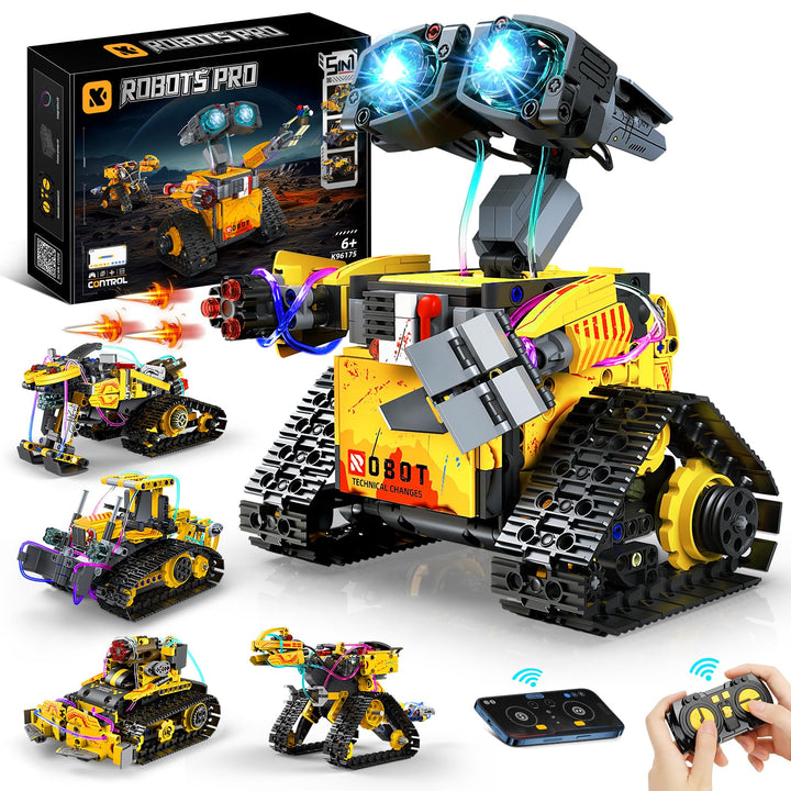 Technik Roboter Bauspielzeug, 5-in-1 Roboticset Programmierbarer mit App &amp; Fernsteuerung, RC Roboter